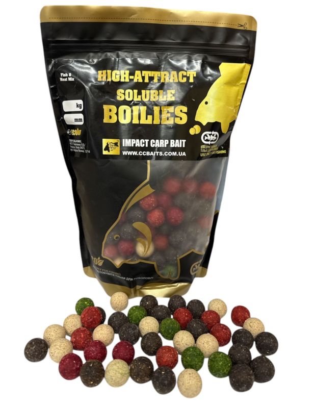 Бойли Carp Classic Baits - Economic Soluble - High-Attract - Димові - Розчинні - 1 кг - Fish&Meat Mix