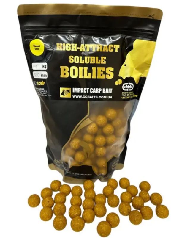 Бойли CCBaits Economic Soluble High-Attract - Димові - Розчинні - Sweetcorn (Солодка Кукурудза)
