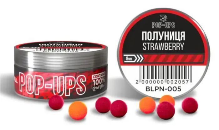 Бойли Interkrill Pop-Up - Ø8 мм - 15 г - Полуниця/Strawberry