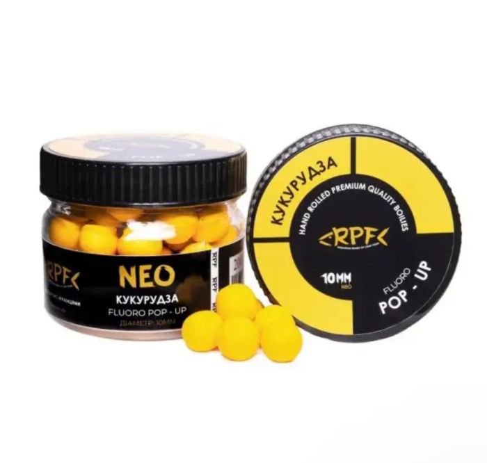 Бойли RPF NEO Fluoro Поп-ап Ø10 мм - Плаваючі - ПЕТ-банку 25 г - Кукурудза