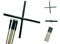 Дуги на павук для риболовлі - 2x2 метри - Діаметр 8 мм - З хрестовиною - Склопластик - Білий