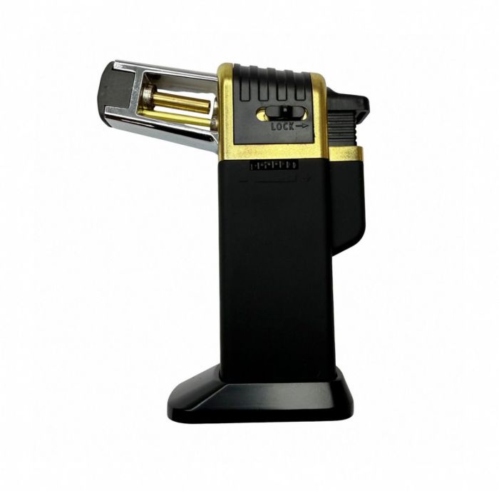 Професійний газовий пальник HL-557 - Гостре полум'я - Автоматичний - З п'єзопідпалом - Китай - Чорний/Золото