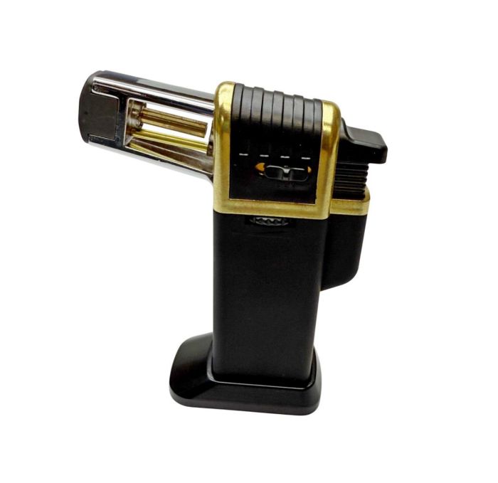 Професійний газовий пальник HL-557 - Гостре полум'я - Автоматичний - З п'єзопідпалом - Китай - Чорний/Золото