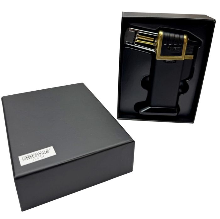 Професійний газовий пальник HL-557 - Гостре полум'я - Автоматичний - З п'єзопідпалом - Китай - Чорний/Золото