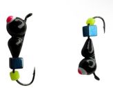 Мормишка Вольфрамова Володимирська Мураха - З кубиком хамелеон - 3 мм - 0.6 г - Чорний з червоною точкою - Арт.589