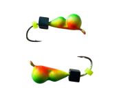 Мормишка Вольфрамова Володимирська Мураха - З кубиком хамелеон - 4 мм - 0.7 г - Зелено-жовтий з червоною точкою - Арт.619