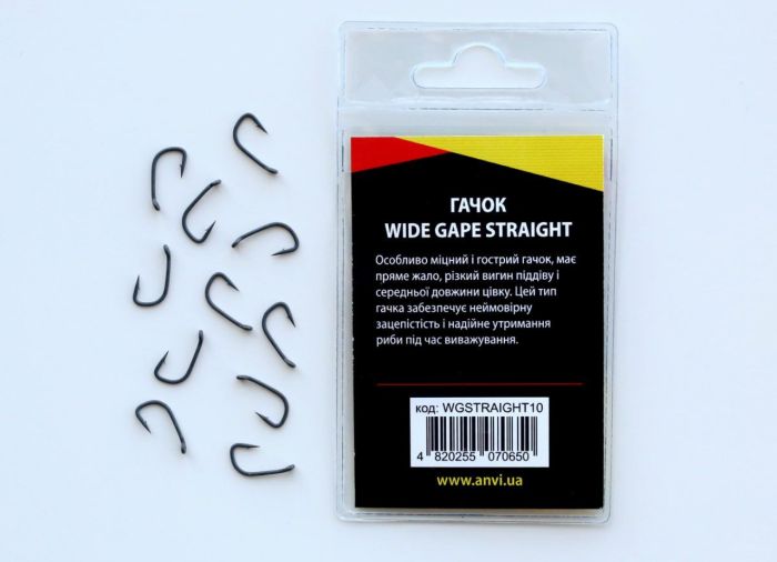 Гачок короповий Anvi Wide Gape Straight №10 - 10 шт/уп