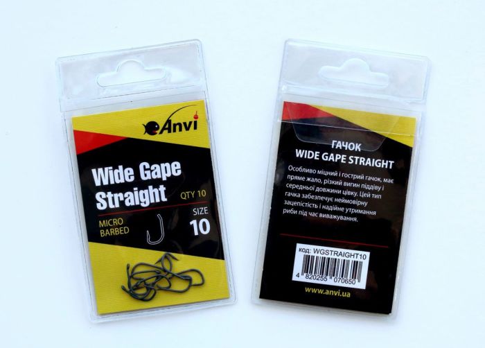 Гачок короповий Anvi Wide Gape Straight №10 - 10 шт/уп
