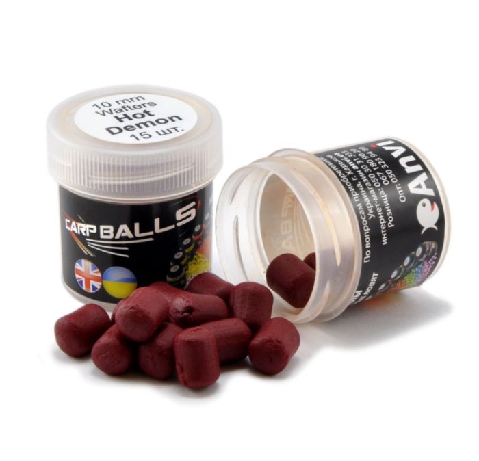 Бойли Carp Balls Wafters - Нейтральна плавучість - Ø10 мм - 15 шт/уп - Hot Demon (Аромат м'яса та перцю)