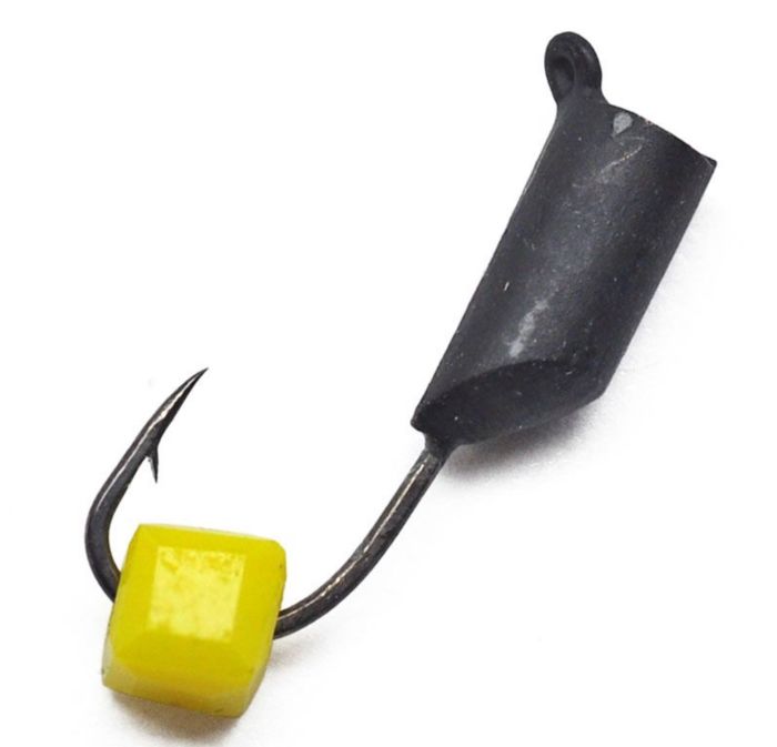 Мормишка Вольфрамова Володимирська "Гвоздик з кубиком жовтий" - 3 мм - 0.8 г - Арт.567