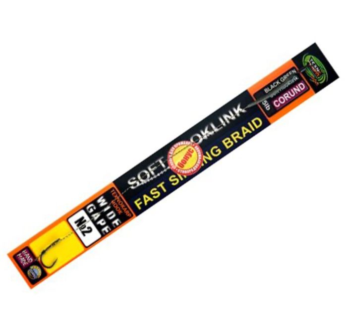 Повідець Технокарп Corund - М'який - Тонучий - Гачок Wide Gape - HandMade - 25lb - 17-19 см