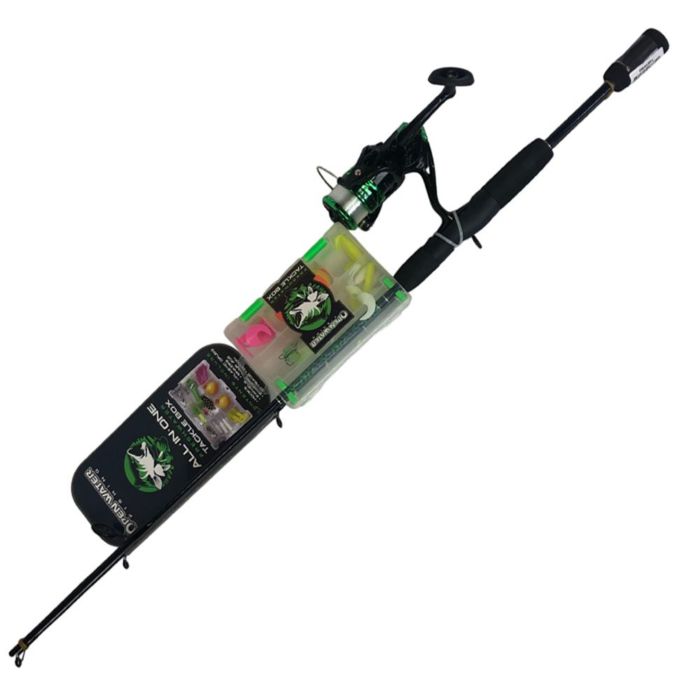 Набір Спінінгіста (спінінг+котушка+ коробка з наживками) - Зелений