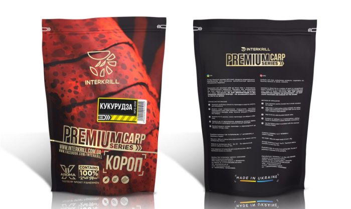 Підгодовування Interkrill Преміум - Серія Premium Baits - Карп-Кукурудза - 1 кг