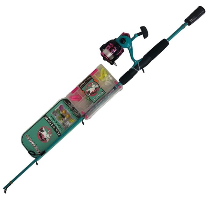 Набір Спінінгіста (спінінг+котушка+ коробка з наживками) - Бірюзовий