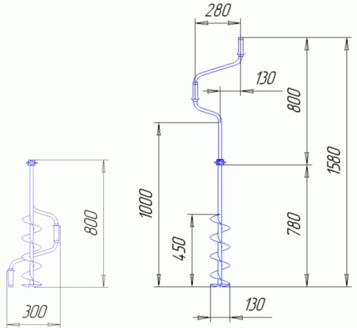 Льодобур Барнаульський Тонар дворучний ЛР-130Д
