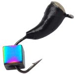 Мормишка Вольфрамова Володимирська "Уралочка перевертень з дзеркальцем срібло з вушком з кубиком хамелеон" - 3 мм - 0,6 г - Арт.315