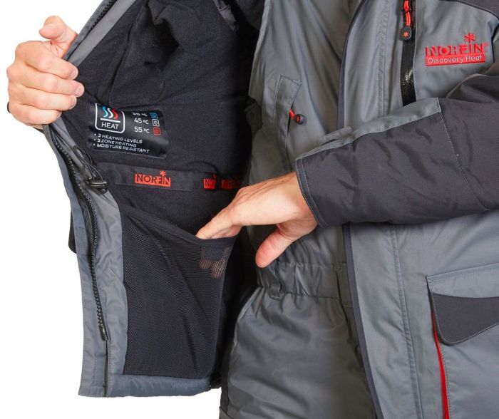 Зимовий костюм Norfin Discovery Heat з підігрівом - M - Сірий