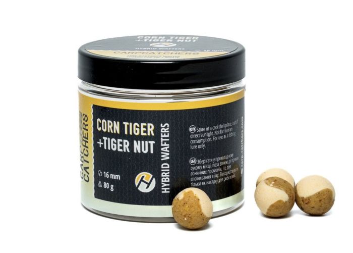 Бойли Carp Catchers Hybrid Wafters - Corn Tiger&Tiger Nut - Ø16 мм - Двоколірні