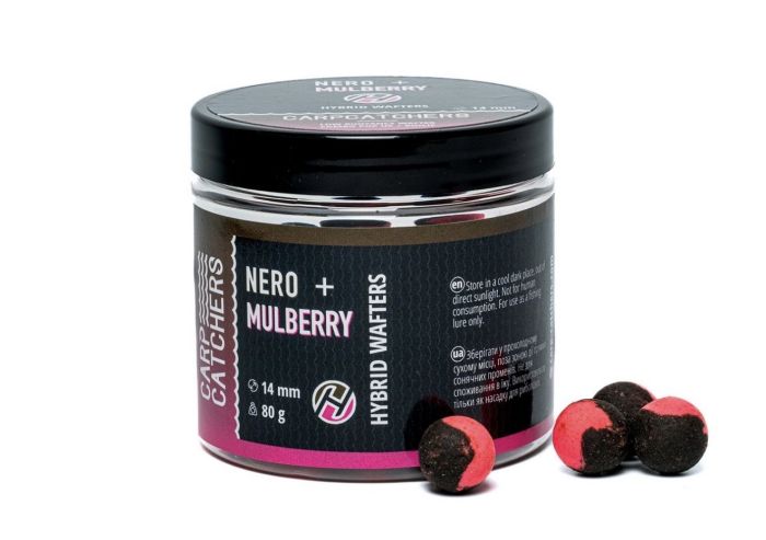 Бойли Carp Catchers Hybrid Wafters - NERO&Mulberry - Ø14 мм - Двоколірні