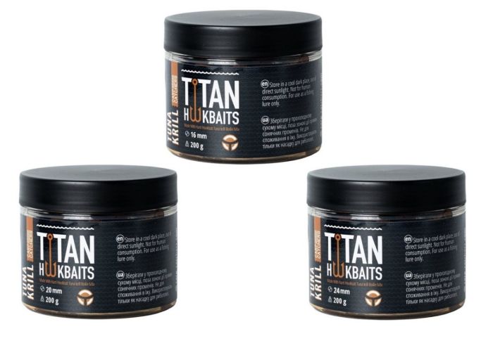 Бойли Carp Catchers Craft Titan Hookbaits Tuna Krill - Варені - Тонучі - Насадочні