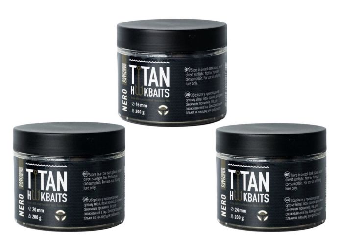 Бойли Carp Catchers Craft Titan Hookbaits NERO - Варені - Тонучі - Насадочні