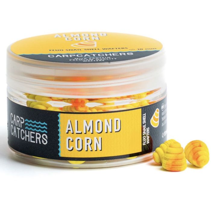 Бойли Carp Catchers - Almond Corn - Ø10 мм - Fluo Snail Shell Wafters - Двоколірні