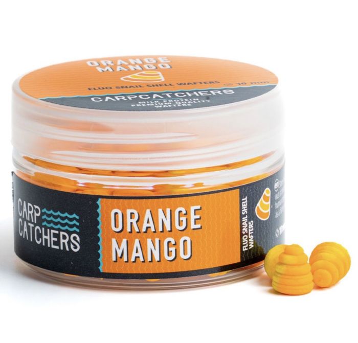 Бойли Carp Catchers - Orange Mango - Ø10 мм - Fluo Snail Shell Wafters - Двоколірні