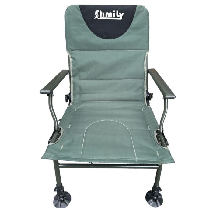 Карпове крісло Megastrike - SH9-3-5 - 50x55x95 см - З боковою кишенею на змійці - Оливково-зелений