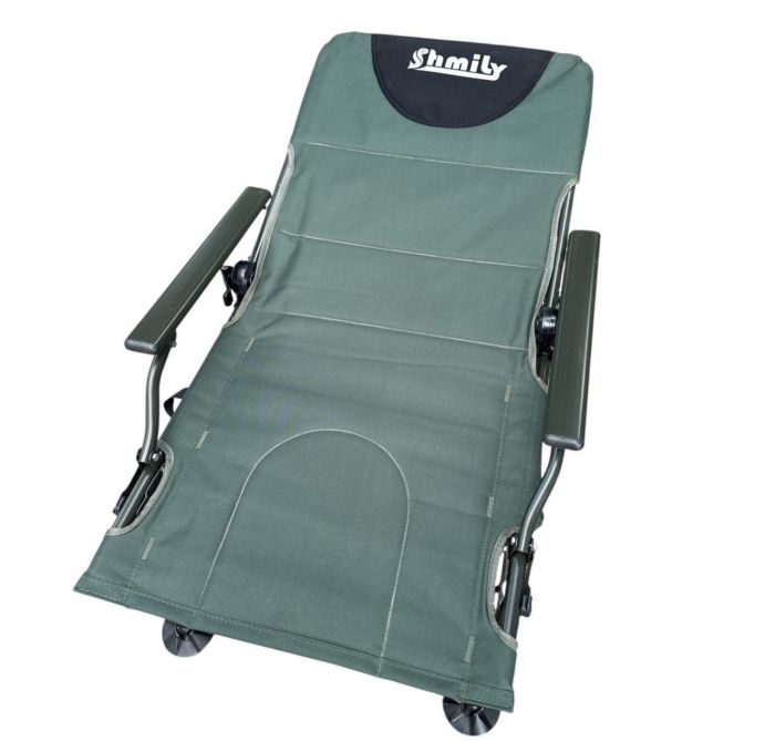 Карпове крісло Megastrike - SH9-3-5 - 50x55x95 см - З боковою кишенею на змійці - Оливково-зелений