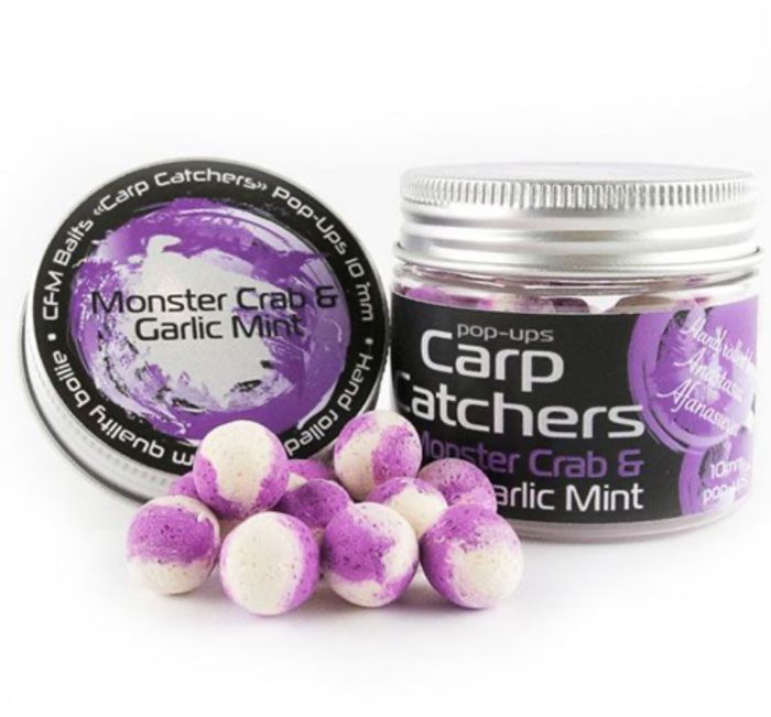 Бойли Carp Catchers Pop Ups - Плаваючі - Ø10 мм - 35 шт/уп - Monster Crab and Garlic Mint