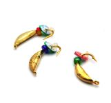 Мормишка Вольфрамова Банан з бісером - Золото - 10 шт./уп