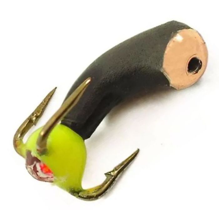 Мормишка Вольфрамова Володимирська "Чортик-Уралочка трійник зі стразом" - 2,5 мм - 0,4 г - Арт.104