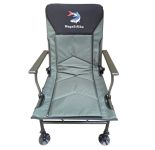 Карпове крісло Megastrike з підставкою для ніг - SH9-3-8 - (70+50)x55x95 см - З боковою кишенею на змійці - Олива