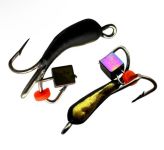 Мормишка Вольфрамова Володимирська "Чортик з підвісним кубиком хамелеон" - 4 мм - 0,4 г - Арт.580