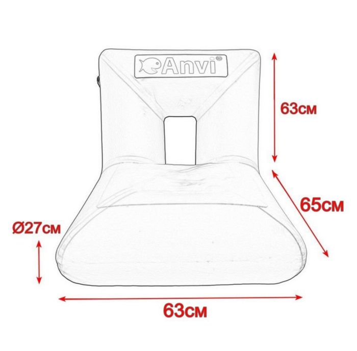 Надувне крісло для човна Anvi - Велике - Балон Ø27 см - ПВХ - Біле