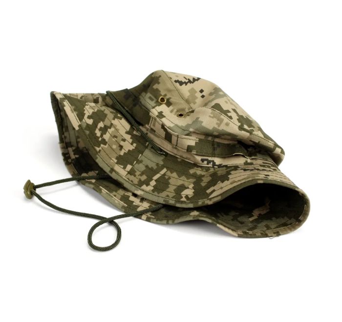 Панама польова ЗСУ - Тактична військова панама з регулятором та стрічкою - Піксель