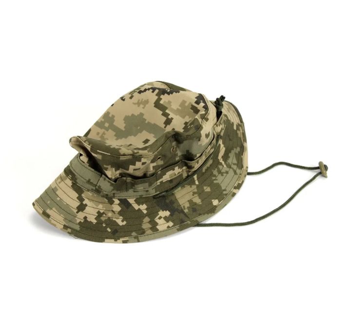Панама польова ЗСУ - Тактична військова панама з регулятором та стрічкою - Піксель
