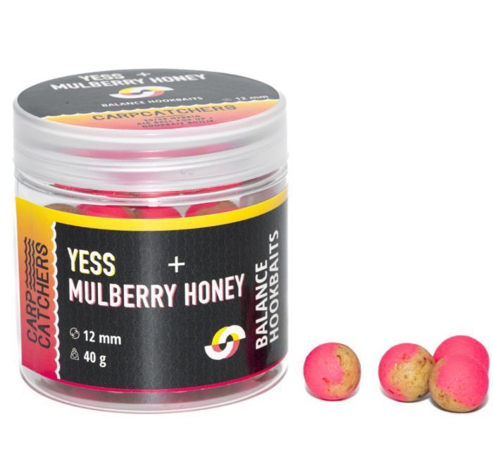 Бойли Carp Catchers Balance Hookbaits - Ø12 мм - Fluoro Pink&Natural YB - YESS&Mulberry Honey