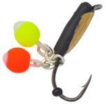 Мормишка Вольфрамова Володимирська "Гвоздик з 2-ма кульками неон на ланцюжку" з/к - 2 мм - 0,5 г - Арт.396