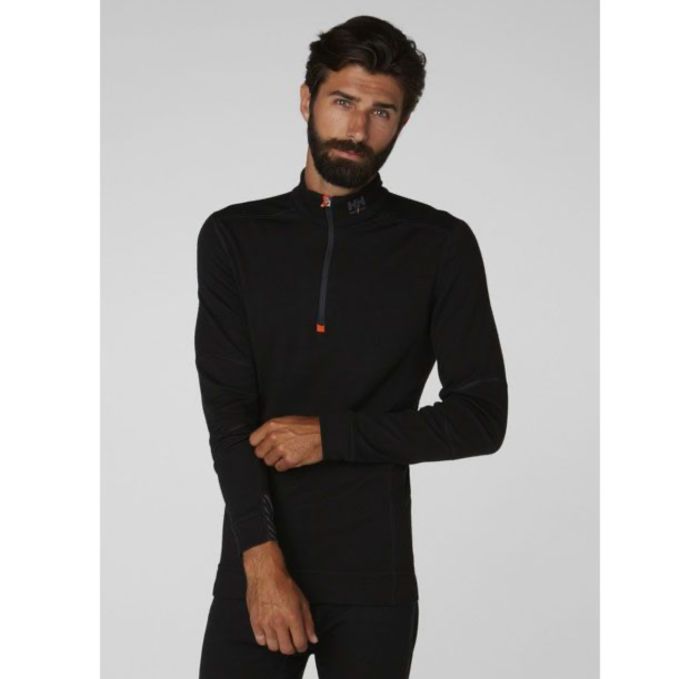 Термофутболка чоловіча Helly Hansen HH Lifa Merino Half Zip - Black