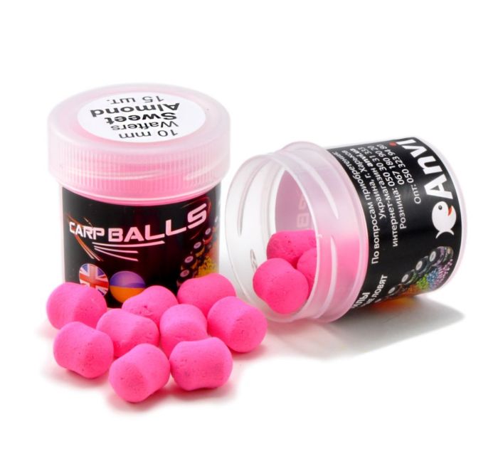 Бойли Carp Balls Wafters - Нейтральна плавучість - Ø10 мм - 15 шт/уп - Sweet Almond (Солодкий мигдаль)