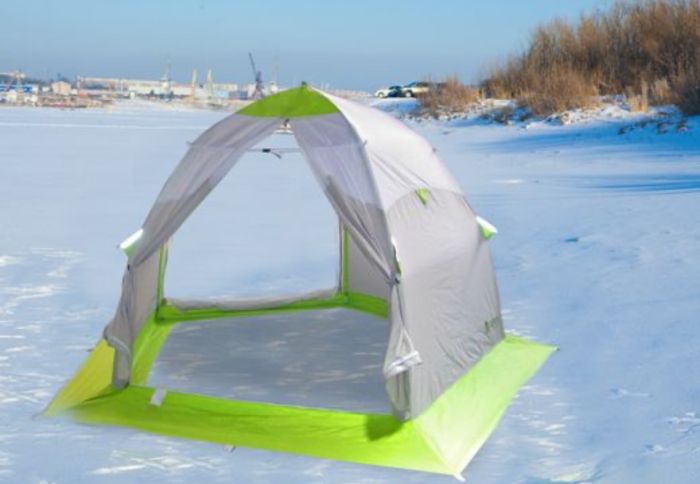 Палатка для зимової риболовлі ЛОТОС 3 Універсал - 6,4 кг - 3-місна - 270х255х180 см - Зелений