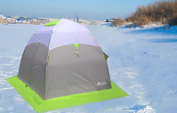 Палатка для зимової риболовлі ЛОТОС 3 Універсал - 6,4 кг - 3-місна - 270х255х180 см - Зелений