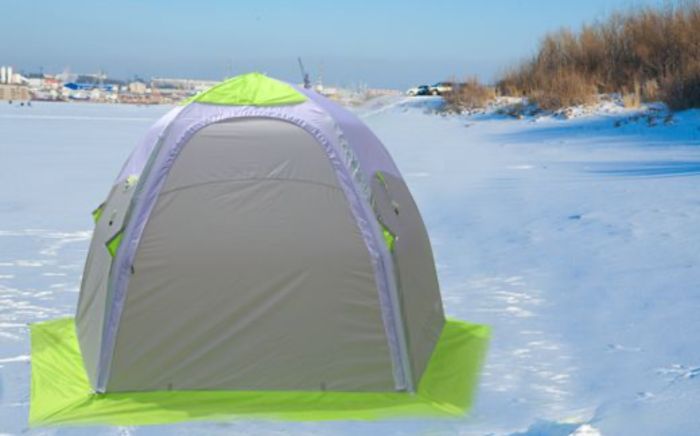 Палатка для зимової риболовлі ЛОТОС 3 Універсал - 6,4 кг - 3-місна - 270х255х180 см - Зелений
