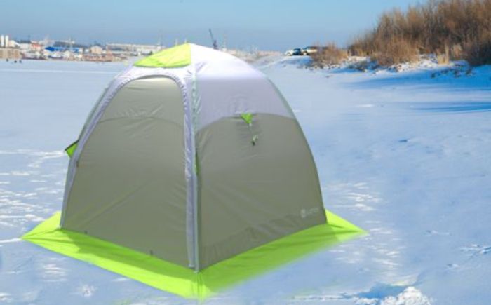 Палатка для зимової риболовлі ЛОТОС 3 Універсал - 6,4 кг - 3-місна - 270х255х180 см - Зелений