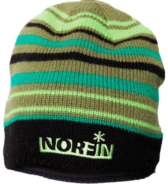 Шапка в'язана Norfin Frost DG - Зелена в смужку