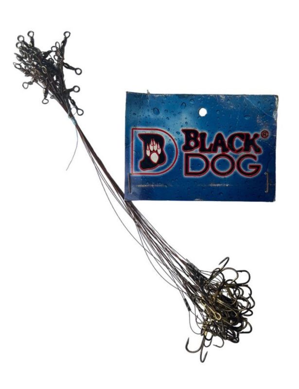 Повідець Black Dog - З трійником та вертлюгом - Сталь - 25 шт/уп