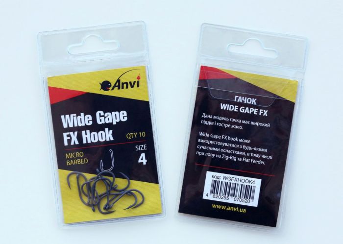 Гачок короповий Anvi Wide Gape FX Hook №4 - 10 шт/уп