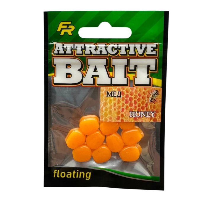 Штучна кукурудза Fishing Roi - Силіконова - Плаваюча - Мед - 10 шт/уп