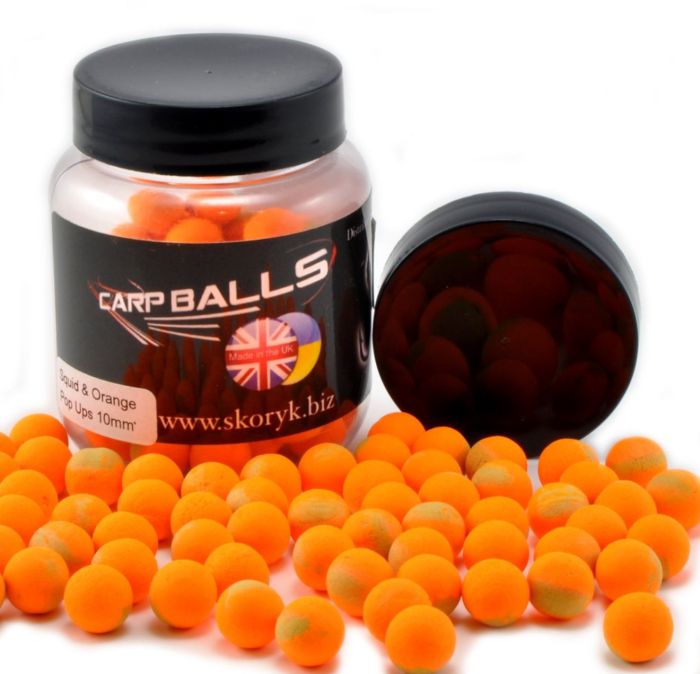 Бойли Carp Balls Pop Ups - 30 г - Плаваючі - Ø10 мм - Squid Orange (Кальмар з апельсином)